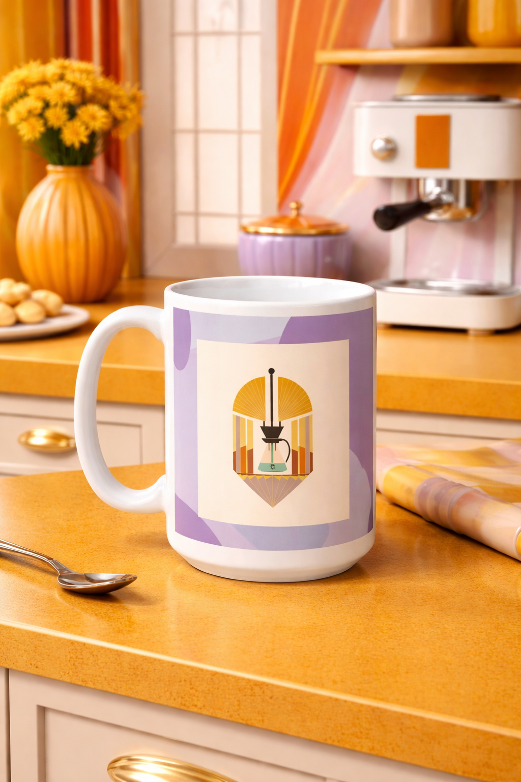 "The Symmetry of Siphon" Art Deco 15oz Mug.