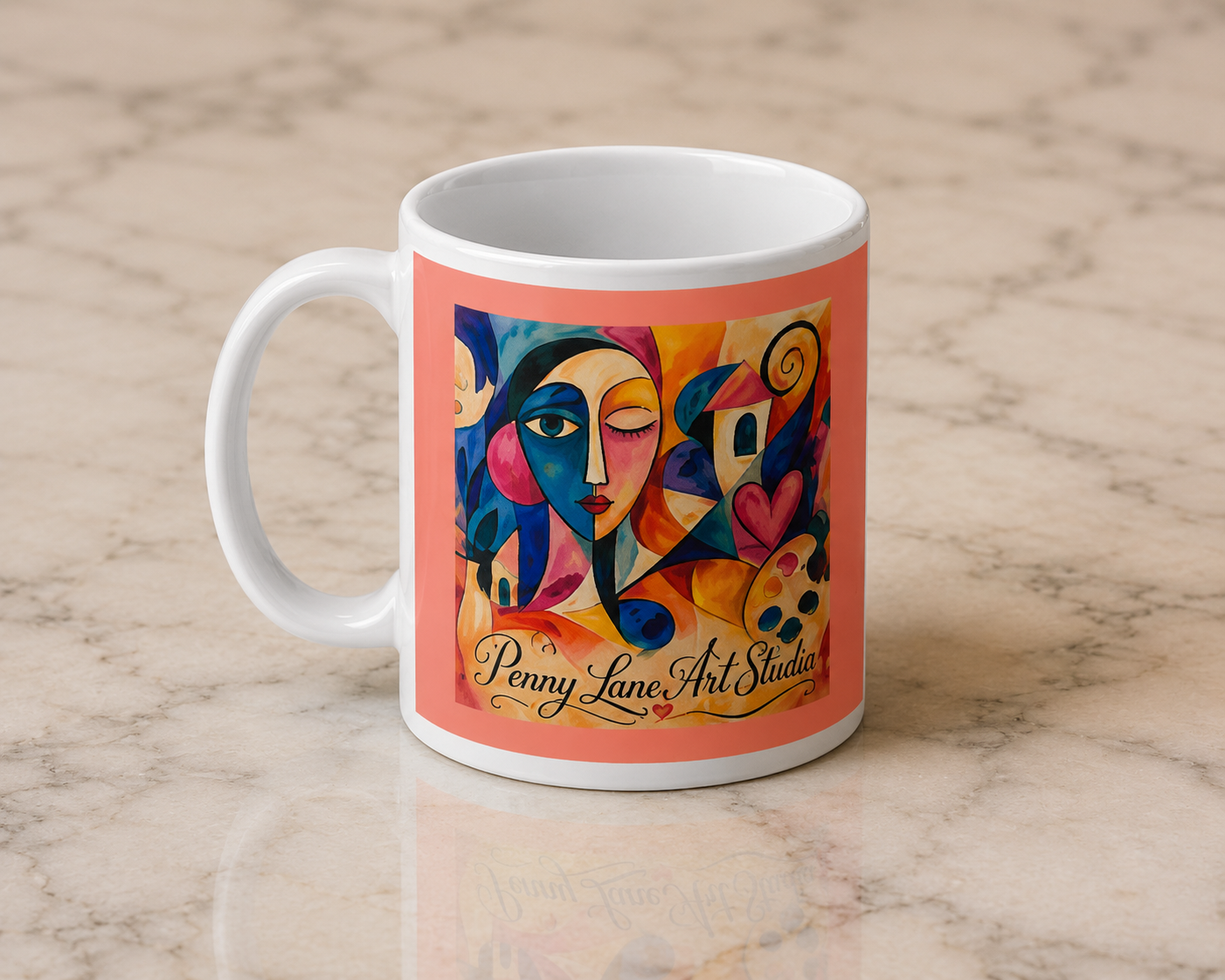 Neo-Cubist Ceramic Art Mug – Penny Lane Art Studio