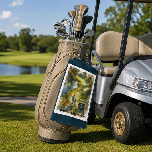 "Fairway Memories" Original Art Golf Towel – Father's Day Edition