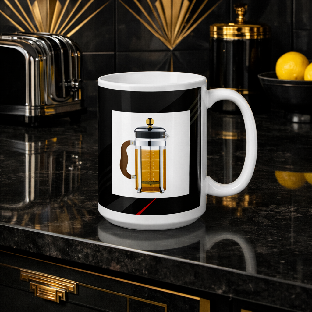 The Geometric French Press | Art Deco Coffee Mug - 15oz