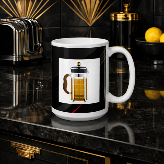 The Geometric French Press | Art Deco Coffee Mug - 15oz