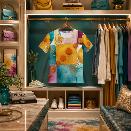 Mid-Century Muse Geometric Abstract Watercolor Premium Tee