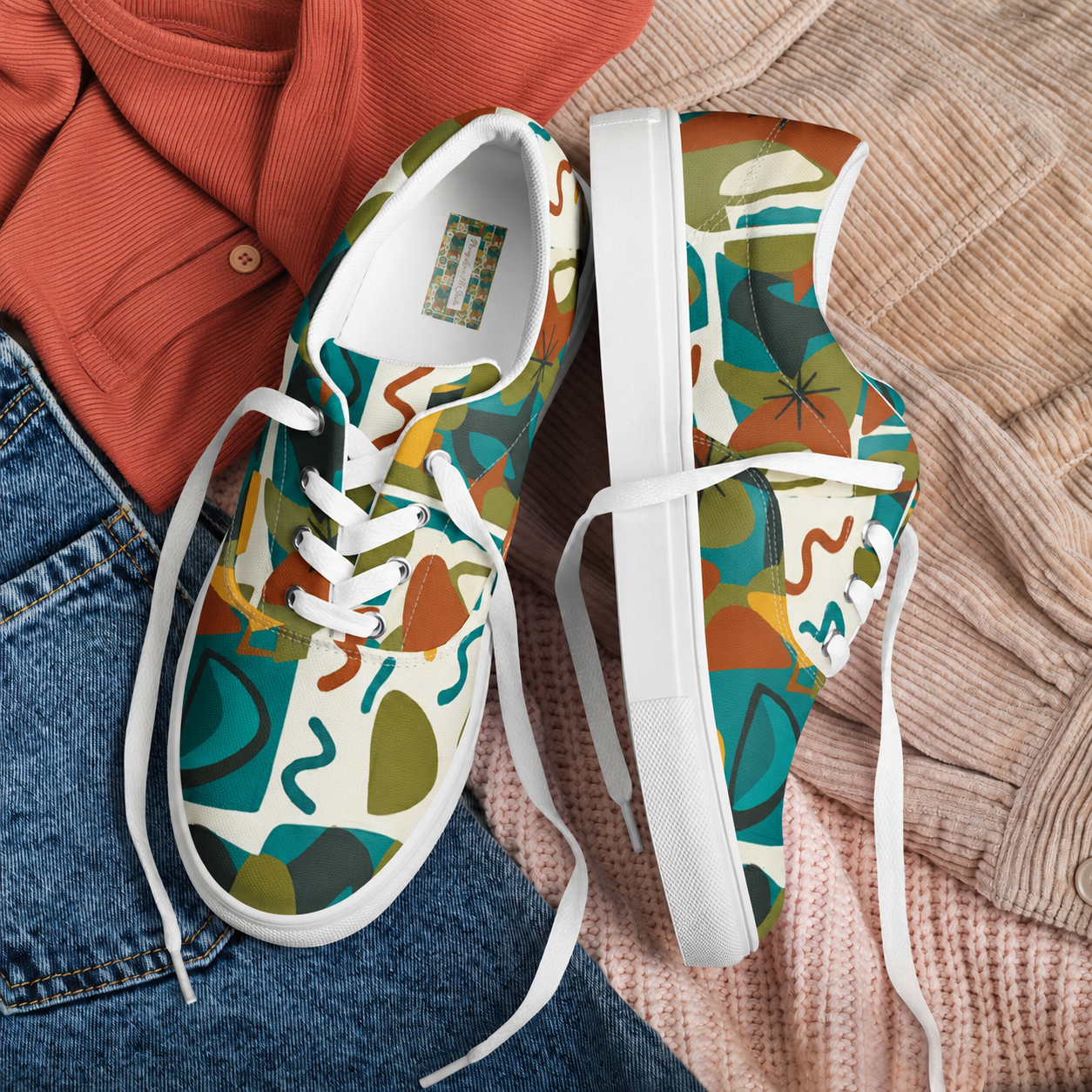 Mid-Century Modernist Canvas Low-Tops – Exclusive Artist Edition