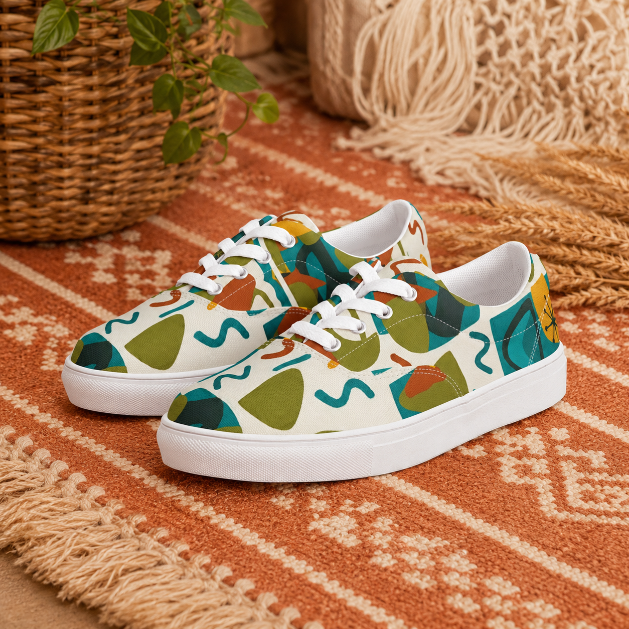 Mid-Century Modernist Canvas Low-Tops – Exclusive Artist Edition