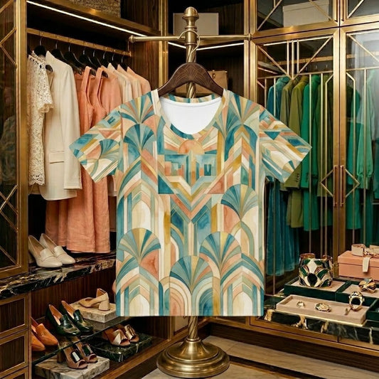 The Autumn Again Abstract T-Shirt – Vintage Art Deco Edition