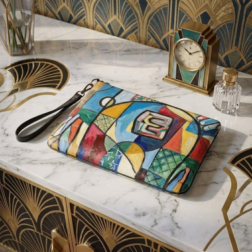 Avant-Garde Abstract Crossbody Bag – Vintage Art Deco Edition