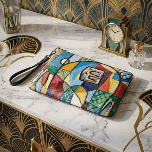 Avant-Garde Abstract Crossbody Bag – Vintage Art Deco Edition