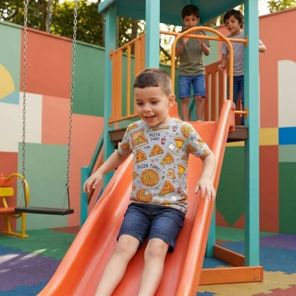 The "Slice of Life" Pizza All-Over Print Kids Tee
