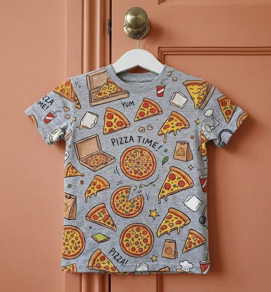 The "Slice of Life" Pizza All-Over Print Kids Tee