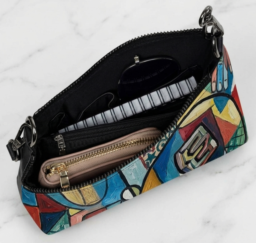 Avant-Garde Abstract Crossbody Bag – Vintage Art Deco Edition