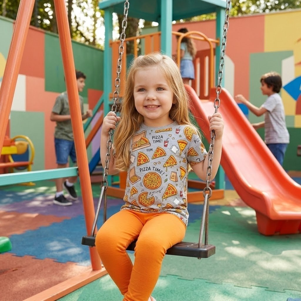 The "Slice of Life" Pizza All-Over Print Kids Tee